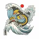 TSUNAMI tattoo design idea