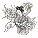 chinese women tattoo design idea