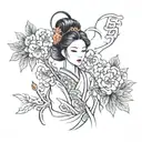 chinese women tattoo design idea