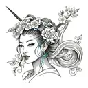 chinese women tattoo design idea