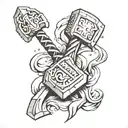 THOR， Mjolnir tattoo design idea