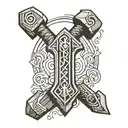 THOR， Mjolnir tattoo design idea
