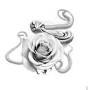 snake with roses  tattoo design idea