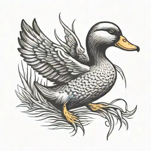 duck hunting  brain cancer ribbon tattoo design idea