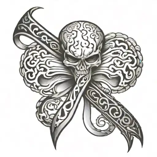 brain cancer ribbon wrapped with hunt inspired tattoo tattoo design idea