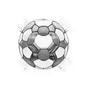 A dynamic soccer ball with Leo Messi's face as the central design element tattoo design idea