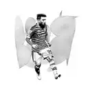 A sketch-style tattoo featuring Leo Messi's famous jersey number and his signature tattoo design idea