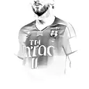 A sketch-style tattoo featuring Leo Messi's famous jersey number and his signature tattoo design idea