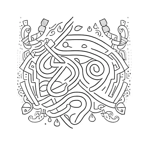 letra K com uma letra L com um numero 3 acima da K e um 2 acima do L com um coração ,rosas ,coroa de rei e coroa de rain tattoo design idea