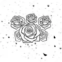 letra K com uma letra L com um numero 3 acima da K e um 2 acima do L com um coração ,rosas ,coroa de rei e coroa de rain tattoo design idea