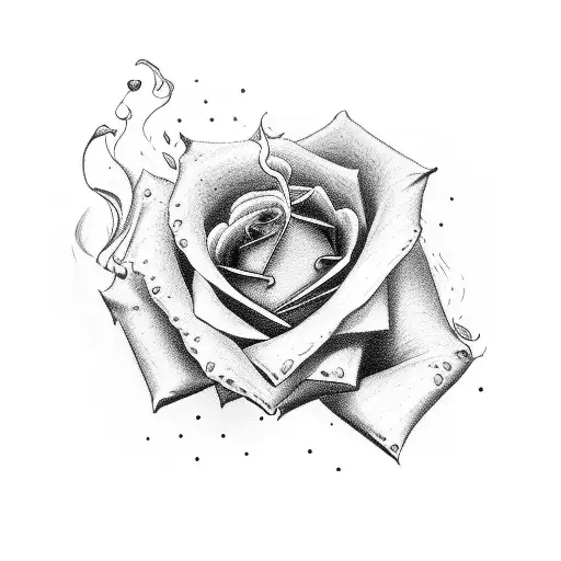 Rose guitar cigarette billiards beer tattoo design idea