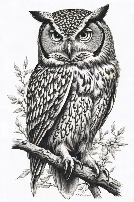 Sheffield Wednesday Owl sitting tattoo design idea