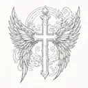 cross woth wings tattoo design idea