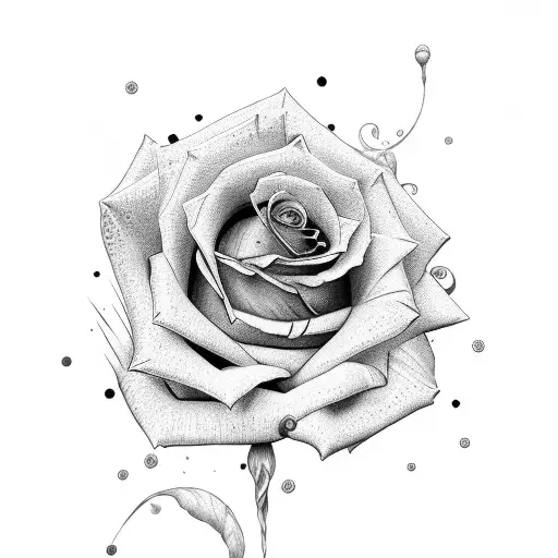 Rose, family, birthday dates tattoo design idea