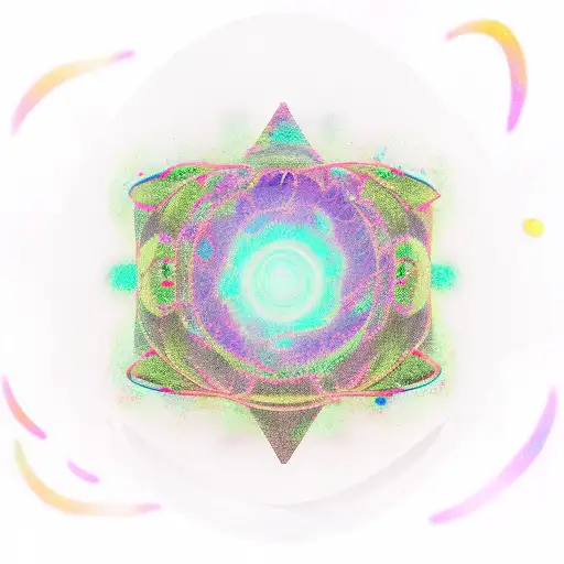  swirling portal revealing a neon jungle where cacti wear top hats. tattoo design idea