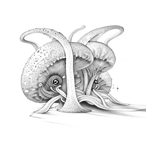 Trippy Mushrooms tattoo design idea