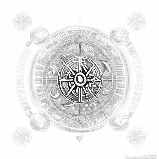 Vegvisir, web of wyrd, futhark tattoo design idea