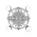 Vegvisir, elder futhark, web of wyrd tattoo design idea