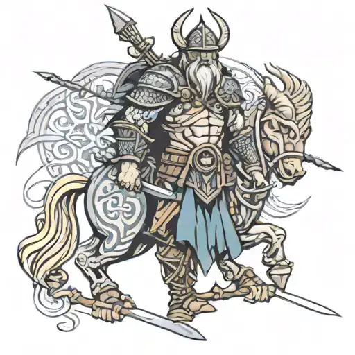 turkish viking warrior tattoo design idea