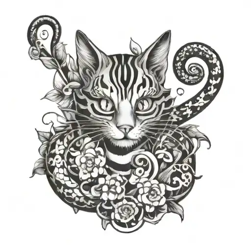 Cheshire cat. flora fairy. kaa snake tattoo design idea