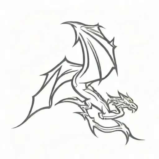 Lightning bolt in the shape of a dragon tattoo design idea