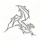 Lightning bolt in the shape of a dragon tattoo design idea