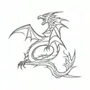 Lightning bolt in the shape of a dragon tattoo design idea