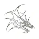 Lightning bolt in the shape of a dragon tattoo design idea