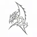 Lightning bolt in the shape of a dragon tattoo design idea