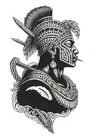 Zulu warrior strength courage tattoo design idea