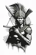 Zulu warrior strength courage tattoo design idea