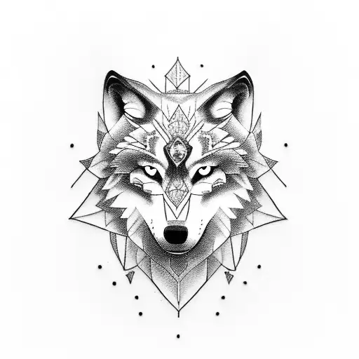 Wolf and black rose tattoo design idea
