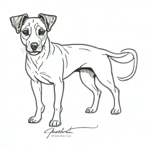 dog jack russell terrier tattoo design idea