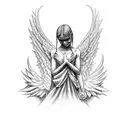 angel hugging a demon tattoo design idea