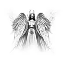angel hugging a demon tattoo design idea