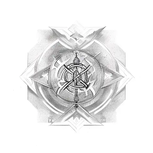 sigil Coptic cross tattoo design idea