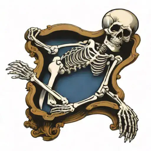 skeleton on a coffin tattoo design idea
