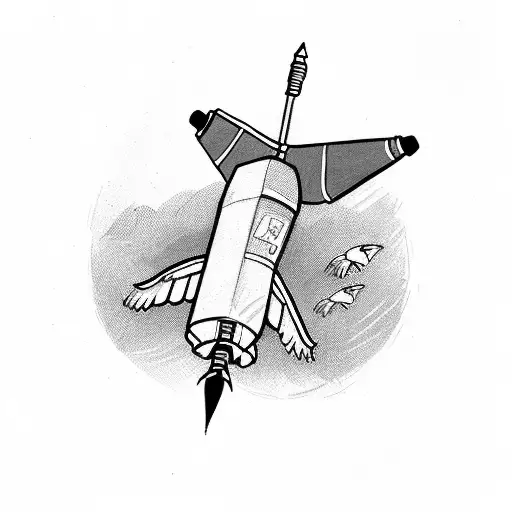 goose with rocket launcher tattoo design idea