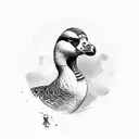 goose with rocket launcher tattoo design idea