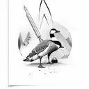 goose with rocket launcher tattoo design idea