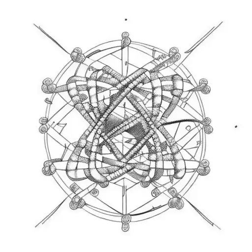 A minimalist tattoo of a DNA molecule intertwined with a mathematical equation tattoo design idea