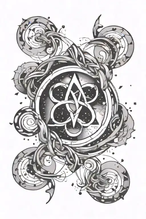 Aquarius constellation intertwined infinity symbols tattoo design idea