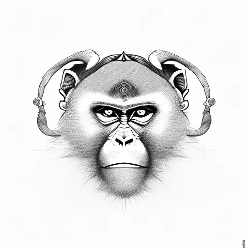 Mother monkey with son tattoo design idea