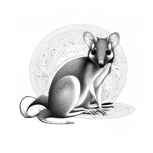 Mother marsupial with son tattoo design idea