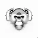 Mother monkey with son tattoo design idea