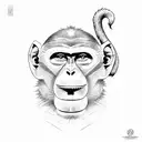 Mother monkey with son tattoo design idea