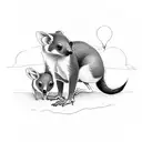 Mother marsupial with son tattoo design idea