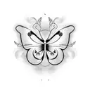 butterflies with semicolon and the words "I survived" tattoo design idea