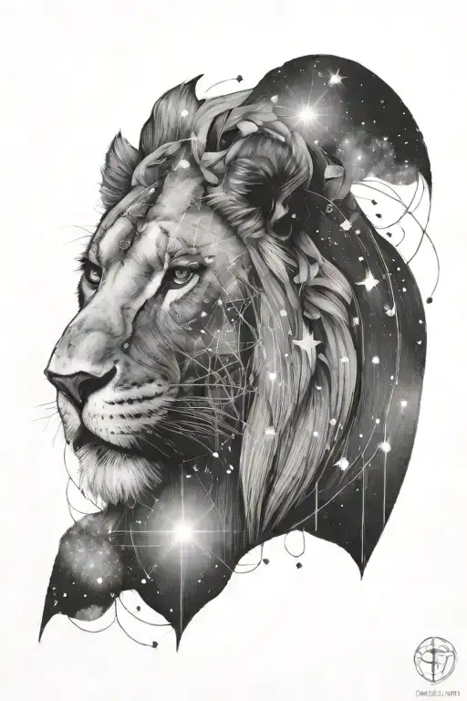 world leo constellation compass rose tattoo design idea