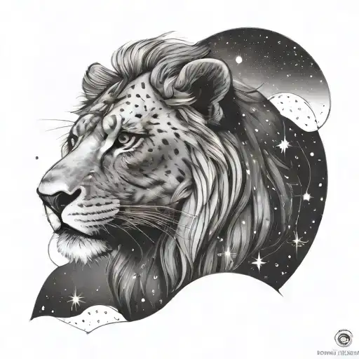 world leo constellation tattoo design idea